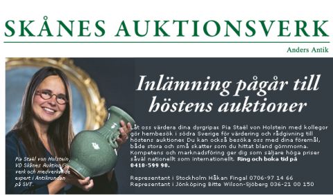 Post image for Skånes Auktionsverk föremål till  höstkvalitén sista inlämningsdag 14 oktober