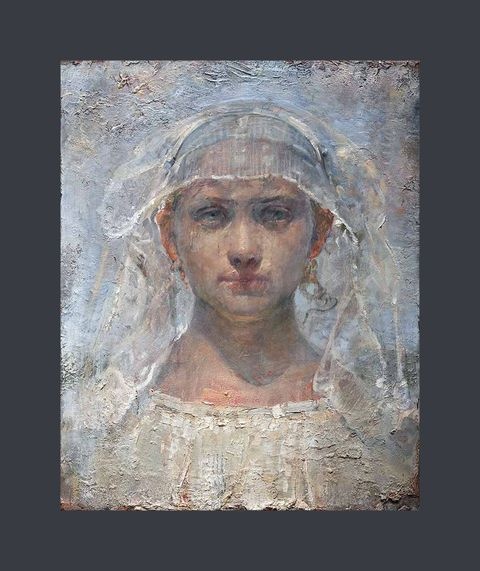 Post image for Odd Nerdrum painting for sale, The Bride 43 x 32 cm  oil on canvas !