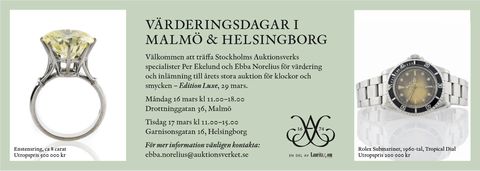 Post image for Stockholms Auktionsverk Värderingsdagar i Malmö & Helsingborg 16-17 Mars